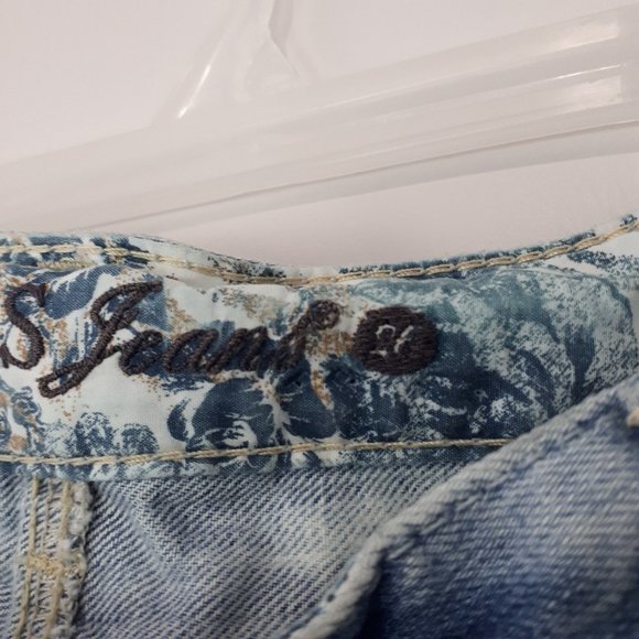 GUESS Distressed Light Wash Denim Jean Mini Skirt - Picture 11 of 12
